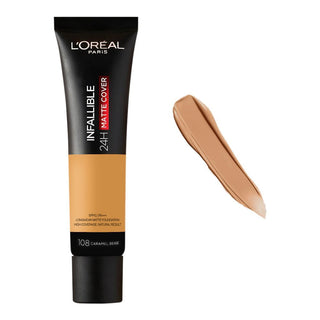 loreal paris infallible 24h matte cover foundation 108 Caramel Beige - Allurebeautypkloreal paris infallible 24h matte cover foundation 108 Caramel Beige