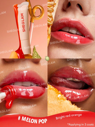 She Glam Crystal Glaze Moisturizing Lip Gloss Melon Pop 10ml