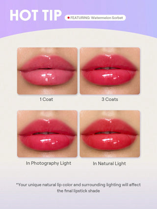 She Glam Crystal Glaze Moisturizing Lip Care Watermelon sorbet