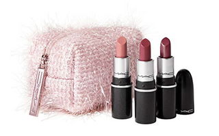 Mac Fireworked Like A Charm Mini Lipstick Kit Snow Boundaries+Beaujolais Slay+Iglood To You+Pouch