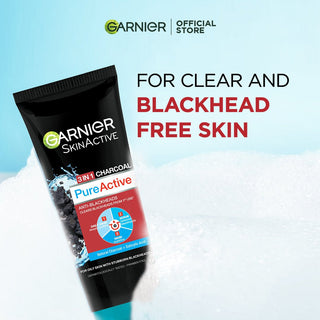 Garnier 3 In1 Pure Active Charcoal Face Wash Mask Scrub 100 ml - AllurebeautypkGarnier 3 In1 Pure Active Charcoal Face Wash Mask Scrub 100 ml