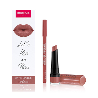 Bourjois Velvet Rose Lips Kit Contour Lip Liner+Rouge Velvet Lipstick