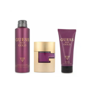 Guess Gold For Men Set EDT 75Ml+Shower Gel 200ML+Body Spray 226Ml