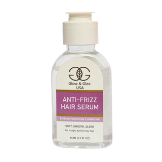 Glow & Glee Anti-Frizz Hair Serum bottle on a white background