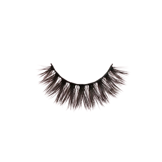 Pair of black false eyelashes on a white background