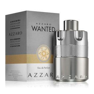 Azzaro Wanted perfume bottle and packaging on a white background