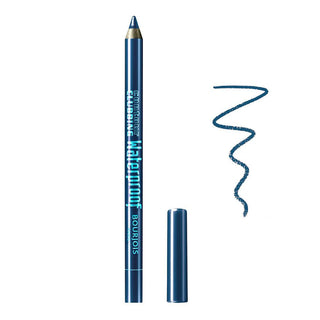 Blue eyeliner pencil with Bourjois branding on a white background