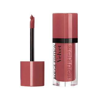 Bourjois Rouge Edition Velvet lipstick with applicator on a white background