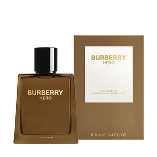 Burberry Hero perfume bottle and packaging on a white background