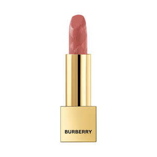 Burberry lipstick with gold casing on a white background