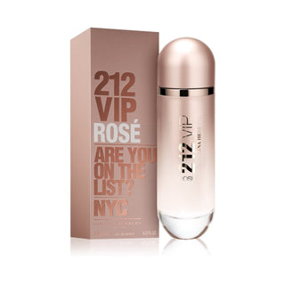 212 VIP Rosé perfume bottle and packaging on a white background