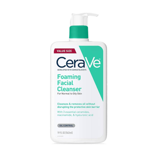 CeraVe Foaming Facial Cleanser bottle on a white background