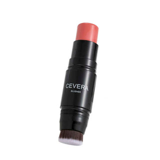 Cevera blusher stick with brush on a white background
