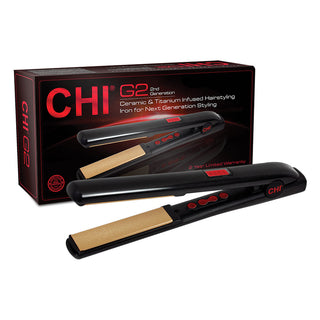 CHI G2 hair straightener with packaging on a white background