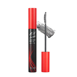 Mascara with red and black packaging on a white background