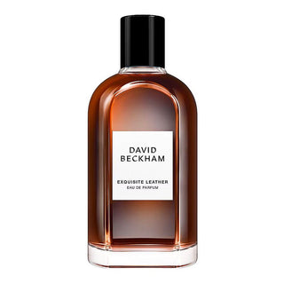 David Beckham Exquisite Leather perfume bottle on a white background