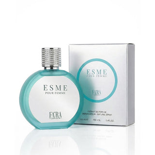 Perfume bottle and packaging of 'ESME' by FARA on a white background