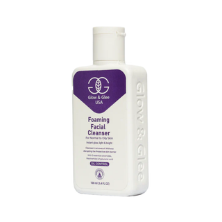 Glow & Glee Foaming Facial Cleanser bottle on a white background