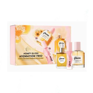 Gison Honey Gloss Hydration Trio with three bottles and a box on a white background