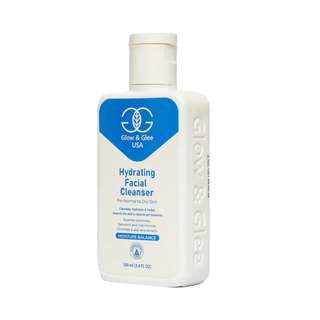 Glow & Glee Hydrating Facial Cleanser bottle on a white background