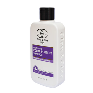 Shampoo bottle labeled 'Glow & Glee USA' on a white background