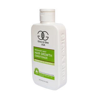 Glow & Glee hair growth conditioner bottle on a white background