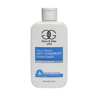 Glow & Glee scalp therapy anti-dandruff conditioner bottle on a white background
