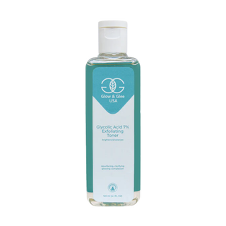 Bottle of Glow & Glee USA toner on a white background