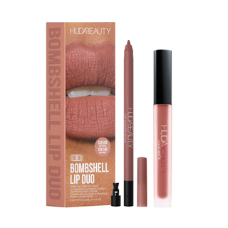 Huda Beauty Bombshell Lip Liner And Liquid Lipstick Set