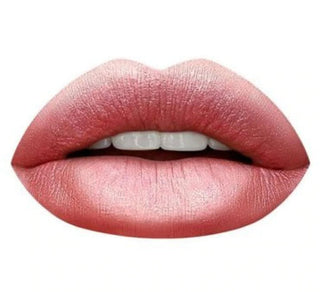 Close-up of pink lips with a white background