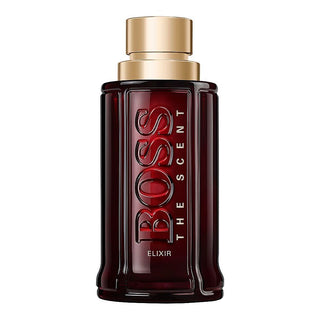 Boss The Scent Elixir perfume bottle on a white background