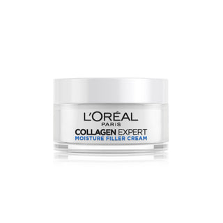 L'Oreal Paris Collagen Expert Moisture Filler Cream jar on a white background