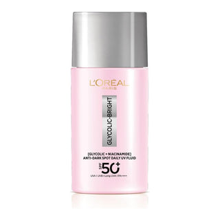 L'Oreal Glycolic-Bright skincare product on a white background