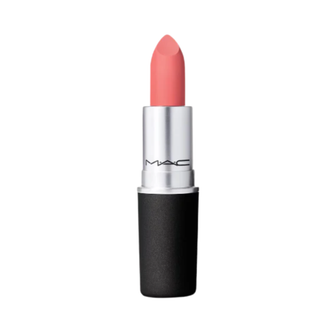 MAC lipstick with a pink shade on a white background