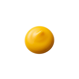 Yellow spherical object on a white background