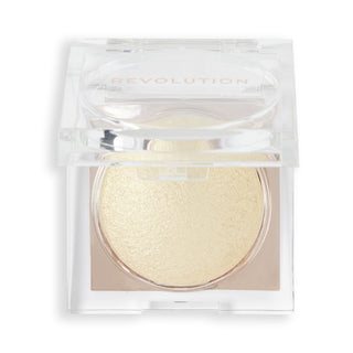 Makeup product in clear packaging with 'Revolution' branding on a white background