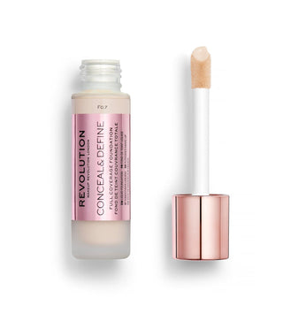 Revolution Conceal & Define foundation stick with applicator on a white background