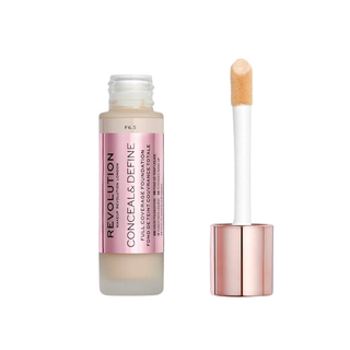 Revolution Conceal & Define foundation stick with applicator on a white background