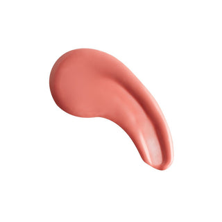 Pink lip gloss swatch on a white background