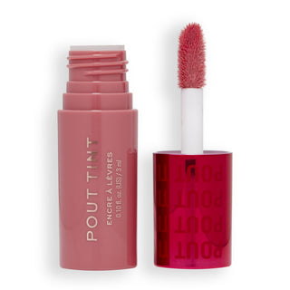 Lip tint with applicator on a white background