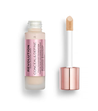 Revolution Conceal & Define foundation stick with applicator on a white background
