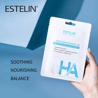 Estelin Water Bank Hyaluronic Acid Hydrayting Sheet Mask 10X25G