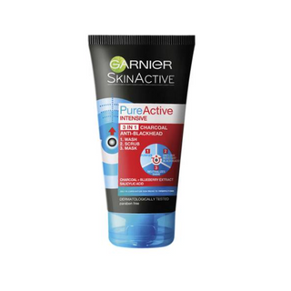 Garnier Skin Active 3 in Charcoal Pure Actice Face Wash 50Ml