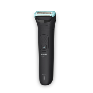 Black Philips shaver on a white background