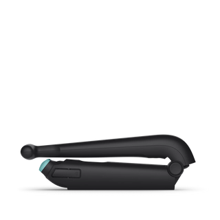 Black hair straightener on a white background