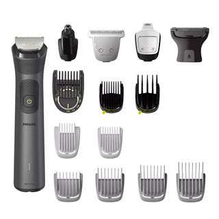 Philips grooming kit with various attachments on a white background
