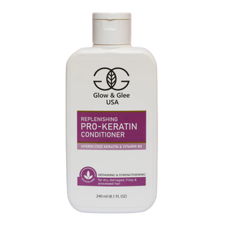 Glow & Glee USA Replenishing Pro-Keratin Conditioner bottle on a white background