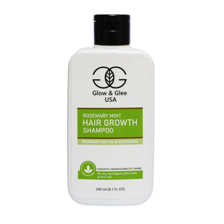 Glow & Glee USA Rosemary Mint Hair Growth Shampoo bottle on a white background