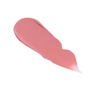Pink lip gloss swatch on a white background