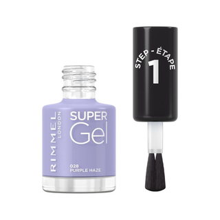 Rimmel Super Gel nail polish with applicator on a white background